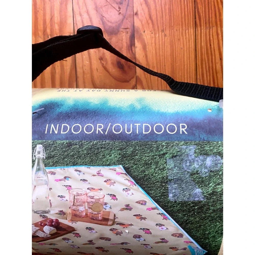 Cynthia Rowley Dachshund Picnic‎ Blanket Reversible  Indoor Outdoor 50x60 Dogs